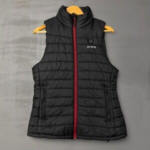 Ororo Heated Puffer Vest Black Red Zipper Quilted Insulated Men's Size M